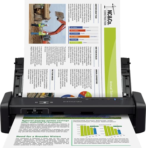 Epson WorkForce DS-360W - Document scanner - Duplex - A4/Legal - 600 dpi x 600 dpi - up to 25 ppm (mono) / up to 25 ppm (colour) - ADF (20 sheets) - up to 500 scans per day - USB 3.0, Wi-Fi(n)