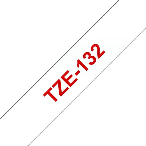 Brother TZe-132 - Red on clear - Roll (1.2 cm x 8 m) 1 cassette(s) laminated tape - for Brother PT-P750, P950, P-Touch PT-E310, P-Touch Cube PT-P300, P-Touch Cube Pro PT-P910