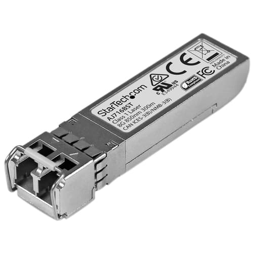 StarTech.com HPE AJ716B Compatible SFP+ Module, 8G Fiber Channel SW, 8GbE Multi Mode (MMF) Fiber Optic Transceiver, LC Connector, 300m, 850nm, DDM, HPE SN4000, SN6500, SN8600B, Mini GBIC - Lifetime Warranty (AJ716BST) - SFP+ transceiver module (equivalent to: HP AJ716B) - 2Gb Fibre Channel (SW), 4Gb Fibre Channel (SW), 8Gb Fibre Channel (SW) - Fibre Channel - LC multi-mode - up to 300 m - 850 nm