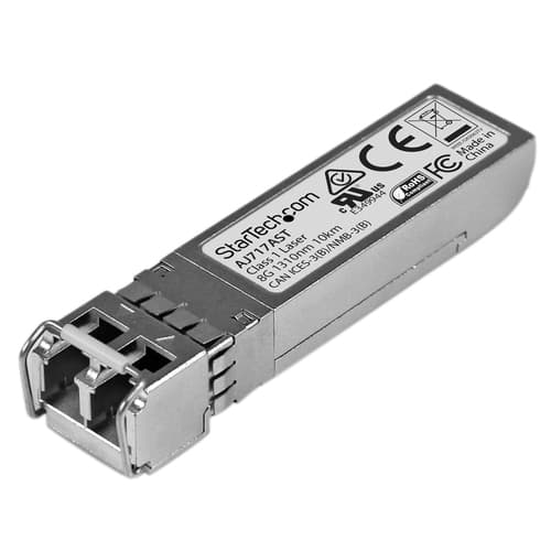 StarTech.com HPE AJ717A Compatible SFP+ Module, 8G Fiber Channel WW, 8GbE Single Mode SMF Fiber Optic Transceiver, LC Connector, 10km, 1310nm, DDM, HPE SN6000, SN6500, SN8600B, Mini GBIC - Lifetime Warranty (AJ717AST) - SFP+ transceiver module (equivalent to: HP AJ717A) - 2Gb Fibre Channel (LW), 4Gb Fibre Channel (LW), 8Gb Fibre Channel (LW) - Fibre Channel - LC single-mode - up to 10 km - 1310 nm