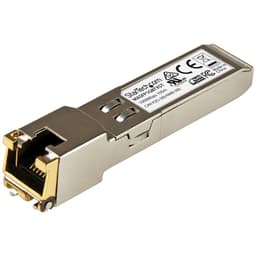 StarTech.com Cisco Meraki MA-SFP-1GB-TX Compatible SFP Module, 1000BASE-T, SFP to RJ45 Cat6/Cat5e, 10/100/1000 Mbps, RJ-45 (Copper) 100m, Cisco Meraki MS225, MX400, MS250, 1GbE Mini GBIC - Lifetime Warranty (MASFP1GBTXST) - SFP (mini-GBIC) transceiver module (equivalent to: Cisco Meraki MA-SFP-1GB-TX) - 1GbE - 1000Base-T - RJ-45 - up to 100 m