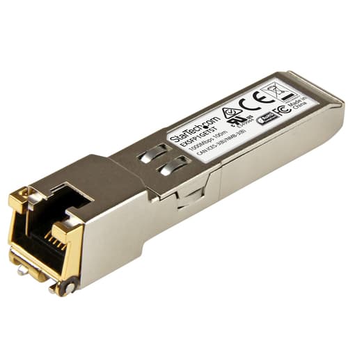 StarTech.com Juniper EX-SFP-1GE-T Compatible SFP Module, 1000BASE-T, SFP to RJ45 Cat6/Cat5e, 1GE Gigabit Ethernet SFP, RJ-45 (Copper) 100m, 1Gbps/1000Mbps Mini GBIC Transceiver SFP Module - Lifetime Warranty (EXSFP1GETST) - SFP (mini-GBIC) transceiver module (equivalent to: Juniper EX-SFP-1GE-T) - 1GbE - 1000Base-T - RJ-45 - up to 100 m