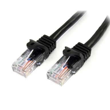 StarTech.com 0.5m Black Cat5e / Cat 5 Snagless Ethernet Patch Cable 0.5 m - Patch cable - RJ-45 (M) to RJ-45 (M) - 50 cm - UTP - CAT 5e - stranded, snagless - black