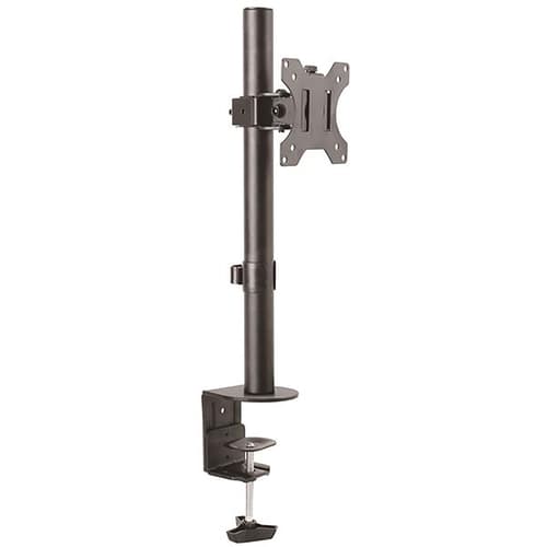 StarTech.com Single Monitor Desk Mount, Single Screen Heavy Duty Pole Mount for up to 8kg VESA Compatible Displays, Ergonomic Height Adjustable Monitor Arm Mount, Desk Clamp/Grommet