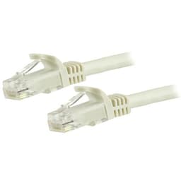 StarTech.com 1.5m CAT6 Ethernet Cable, 10 Gigabit Snagless RJ45 650MHz 100W PoE Patch Cord, CAT 6 10GbE UTP Network Cable w/Strain Relief, White, Fluke Tested/Wiring is UL Certified/TIA - Category 6 - 24AWG (N6PATC150CMWH) - Patch cable - RJ-45 (M) to RJ-45 (M) - 1.5 m - UTP - CAT 6 - snagless - white