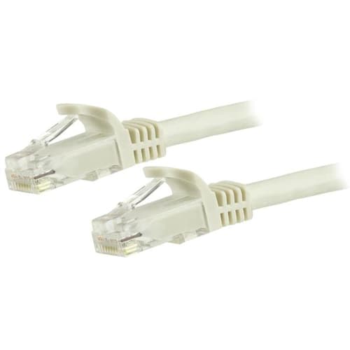 StarTech.com 1.5m CAT6 Ethernet Cable, 10 Gigabit Snagless RJ45 650MHz 100W PoE Patch Cord, CAT 6 10GbE UTP Network Cable w/Strain Relief, White, Fluke Tested/Wiring is UL Certified/TIA - Category 6 - 24AWG (N6PATC150CMWH) - Patch cable - RJ-45 (M) to RJ-45 (M) - 1.5 m - UTP - CAT 6 - snagless - white