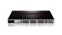 D-Link xStack 24-port SFP Layer 2+ Stackable Managed Gigabit Switch including 4-port Combo 1000BaseT/SFP plus 4 10GE SFP+