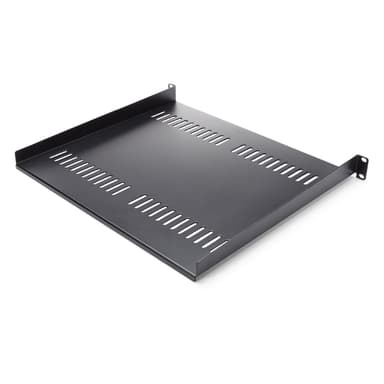 StarTech.com 1U Vented Server Rack Cabinet Shelf, 16in Deep Fixed Cantilever Tray, Rackmount Shelf for 19" AV/Data/Network Equipment Enclosure w/ Cage Nuts & Screws, 44lbs Weight Capacity - 1U Network Rack Shelf (CABSHELF116V) - Rack shelf - black - 1U - 16" - for P/N: CABSHELF116