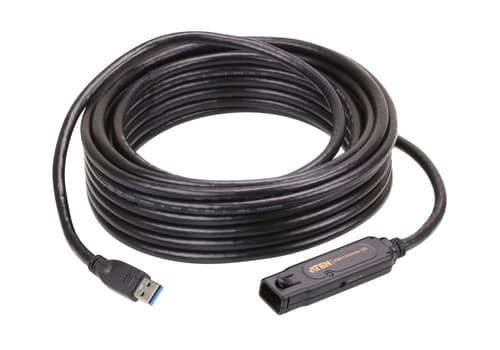 ATEN UE3310 - USB extension cable - USB Type A (M) to USB Type A (F) latched - USB 3.1 Gen1 - 10 m - active - black - for ATEN US3344I
