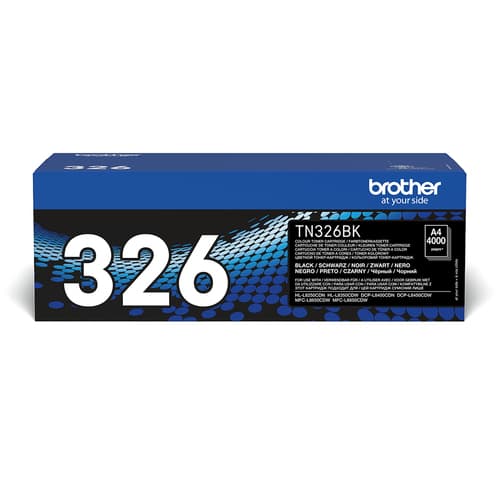 Brother TN326BK - Black - original - toner cartridge - for Brother DCP-L8400, DCP-L8450, HL-L8250, HL-L8350, MFC-L8650, MFC-L8850