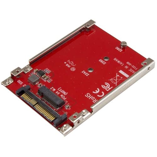 StarTech.com M.2. PCI-e NVMe to U.2 (SFF-8639) Adapter - Not Compatible with SATA Drives or SAS Controllers - For M.2 PCIe NVMe SSDs - PCIe M.2 Drive to U.2 Host Adapter - M2 SSD Converter (U2M2E125) - Interface adapter - M.2 - M.2 Card - U.2 - red