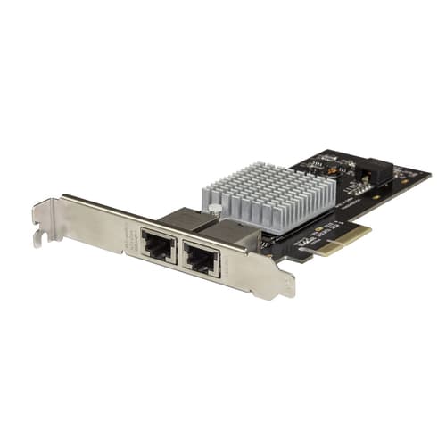 StarTech.com Dual Port 10G PCIe Network Adapter Card - Intel-X550AT 10GBASE-T PCI Express 10GbE Multi Gigabit Ethernet 5 Speed NIC 2port - Network adapter - PCIe 3.0 x4 low profile - 10Gb Ethernet x 2 - black