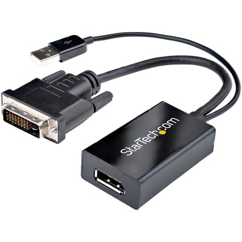 StarTech.com DVI to DisplayPort Adapter - USB Power - 1920 x 1200 - DVI to DisplayPort Converter - Video Adapter - DVI-D to DP (DVI2DP2) - Adapter - dual link - DVI-D (M) to DisplayPort (F) - USB power