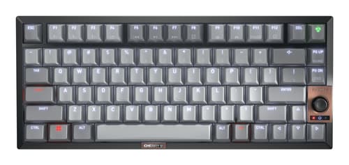 CHERRY KW 300 MX - Keyboard - 75% - compact - backlit - wireless - Bluetooth 5.2, USB-C - QWERTY - US - key switch: CHERRY MX2A Silent Red - black