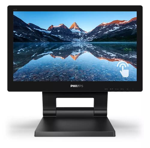 Philips B Line 162B9T - LED monitor - 16" (15.6" viewable) - touchscreen - 1366 x 768 @ 60 Hz - TN - 220 cd/m� - 500:1 - 4 ms - HDMI, DVI, DisplayPort, VGA - speakers - black texture