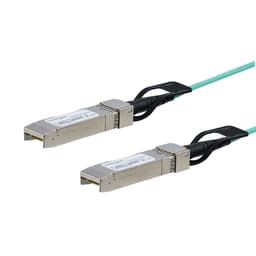 StarTech.com Cisco SFP-10G-AOC5M Compatible 5m/16.4ft 10G SFP+ to SFP+ Active Optical Fiber, 10Gbps SFP Plus/Mini GBIC/Transceiver Module Cable, Cisco Firepower ASR1000, 10GE SFP+ Cable - Lifetime Warranty (SFP10GAOC5M) - 10GBase direct attach cable - SFP+ latched to SFP+ latched - 5 m - fibre optic - SFF-8431/SFF-8432 - active - black - for P/N: PEX10GSFP