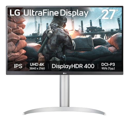 LG UltraFine 27UP650K-W - LED monitor - 27" - 3840 x 2160 4K UHD (2160p) @ 60 Hz - IPS - 400 cd/m� - 1200:1 - DisplayHDR 400 - 5 ms - 2xHDMI, DisplayPort