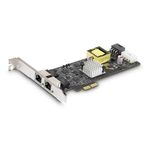 StarTech.com 2-Port 2.5Gbps PoE Network Card, Intel I225-V, 802.3af/at - Network adapter - PCIe 2.0 x2 - 10M/100M/1G/2.5 Gigabit Ethernet x 2 - black