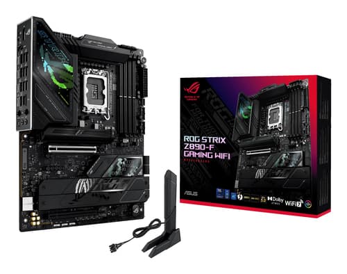 ASUS ROG STRIX Z890-F GAMING WIFI - Motherboard - ATX - LGA1851 Socket - Z890 Chipset - USB-C 3.2 Gen 2x2, USB 3.2 Gen 1, USB 3.2 Gen 2, USB-C 3.2 Gen2, USB4 - 2.5 Gigabit LAN, Wi-Fi 7, Bluetooth - onboard graphics (CPU required) - HD Audio (8-channel)
