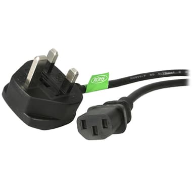 StarTech.com 6ft (1.8m) UK Computer Power Cable, 18AWG, BS 1363 to C13 Power Cord, 10A 250V, Black Replacement AC Power Cord, Monitor Power Cable, BS 1363 to IEC 60320 C13 Kettle Lead - PC Power Supply Cable - Power cable - power IEC 60320 C13 to BS 1363 (M) - 1.8 m - black - for P/N: KITBXAVHDPUK, KITBXDOCKPUK