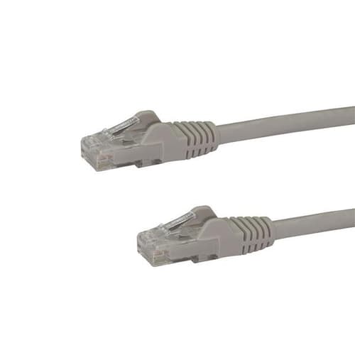 StarTech.com 50cm CAT6 Ethernet Cable, 10 Gigabit Snagless RJ45 650MHz 100W PoE Patch Cord, CAT 6 10GbE UTP Network Cable w/Strain Relief, Grey, Fluke Tested/Wiring is UL Certified/TIA - Category 6 - 24AWG (N6PATC50CMGR) - Patch cable - RJ-45 (M) to RJ-45 (M) - 50 cm - UTP - CAT 6 - snagless - grey
