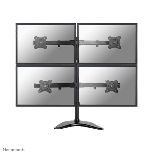 Neomounts NM-D335D4 - Stand - full-motion - for 4 LCD displays - black - screen size: 10"-27" - desktop stand, clamp mountable, grommet, desk-mountable