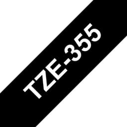 Brother TZe-355 - Standard adhesive - white on black - Roll (2.4 cm x 8 m) 1 cassette(s) laminated tape - for Brother PT-D600, P-Touch PT-3600, D800, E550, E800, P750, P900, P950, P-Touch EDGE PT-P750