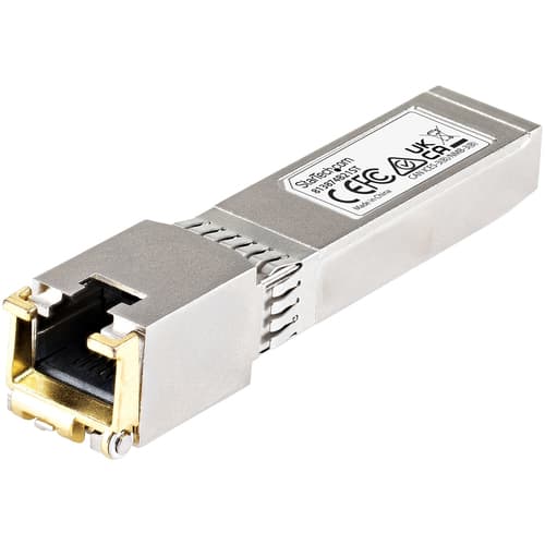 StarTech.com HPE 813874-B21 Compatible SFP+ Module, 10GBASE-T, SFP to RJ45 Cat6/Cat5e, 10GE Gigabit Ethernet SFP+, RJ-45 (Copper) 30m, HPE BladeSystem, c-Class, Mini GBIC SFP+ Transceiver - Lifetime Warranty (813874B21ST) - SFP+ transceiver module (equivalent to: HP 813874-B21) - 10GbE - 10GBase-T - RJ-45 - up to 30 m