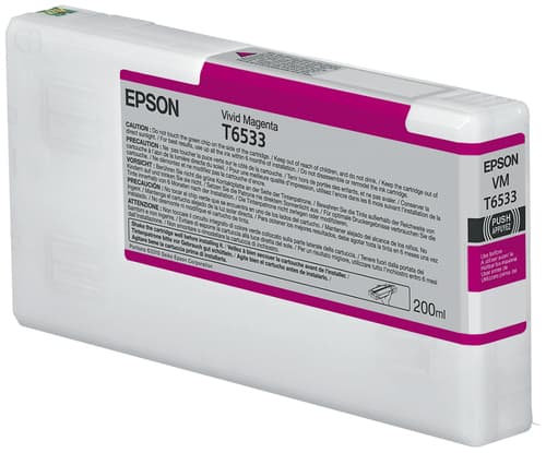 Epson Ink Cartridges, Ultrachrome HDR, T6533, Singlepack, 1 x 200.0 ml Vivid Magenta, Standard