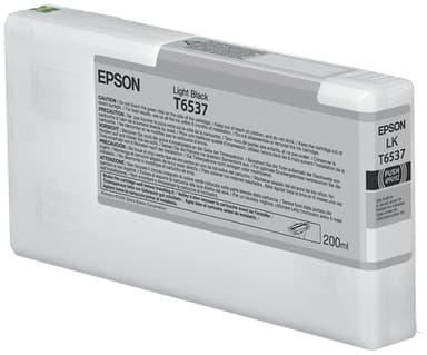 Epson Ink Cartridges, Ultrachrome HDR, T6537, Singlepack, 1 x 200.0 ml Light Black, Standard
