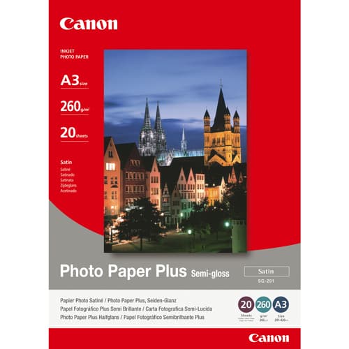 Canon Photo Paper Plus SG-201 - Semi-gloss photo paper - A3 (297 x 420 mm) - 260 g/m2 - 20 sheet(s)