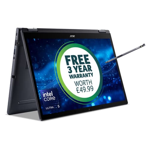 Acer TravelMate P4 Spin 14 TMP414RN-54-TCO - Flip design - Intel Core Ultra 5 - 125U / up to 4.3 GHz - Win 11 Pro - Intel Graphics - 16 GB RAM - 512 GB SSD NVMe - 14" IPS touchscreen 1920 x 1200 - Gigabit Ethernet - Wi-Fi 6E, Bluetooth - slate blue - kbd: UK