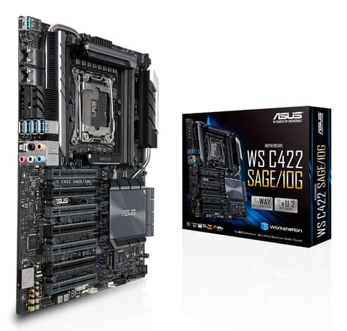 ASUS WS C422 SAGE/10G - Motherboard - SSI CEB - LGA2066 Socket - C422 Chipset - USB 3.1 Gen 1, USB-C Gen2, USB 3.1 Gen 2 - 2 x 10 Gigabit LAN - HD Audio (8-channel)