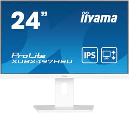 iiyama ProLite XUB2497HSU-W2 - LED monitor - 24" (23.8" viewable) - 1920 x 1080 Full HD (1080p) @ 100 Hz - IPS - 250 cd/m� - 1300:1 - 1 ms - HDMI, DisplayPort - speakers - matt white