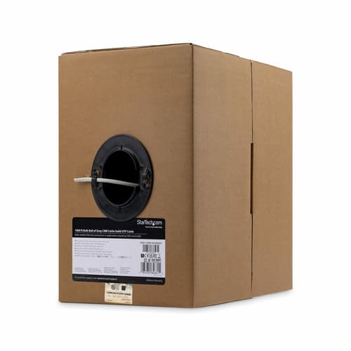 StarTech.com 1000 ft Bulk Roll of Gray CMR Cat5e Solid UTP Cable - RJ45 Patch Cable - Cat 5e Patch Cable - Cat5e Patch Cable (WIRC5ECMRGRY) - Bulk cable - 304.8 m - UTP - CAT 5e - solid - grey - for P/N: ST121HDWP, STUTPWALLA, USB110EXT2