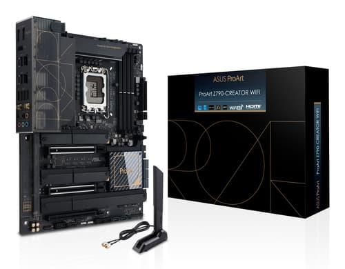 ASUS ProArt Z790-CREATOR WIFI - Motherboard - ATX - LGA1700 Socket - Z790 Chipset - USB4, USB 3.2 Gen 2, USB-C 3.2 Gen 2x2, USB 3.2 Gen 1 - 10 Gigabit LAN, 2.5 Gigabit LAN, Wi-Fi 6E, Bluetooth - onboard graphics (CPU required) - HD Audio (8-channel)