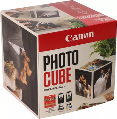 Canon Photo Cube Creative Pack - Glossy - 2-pack - black, colour (cyan, magenta, yellow) - original - ink cartridge / paper kit - for PIXMA TS5350, TS5350i, TS5351, TS5351i, TS5352, TS5353, TS7450, TS7450i, TS7451, TS7451i