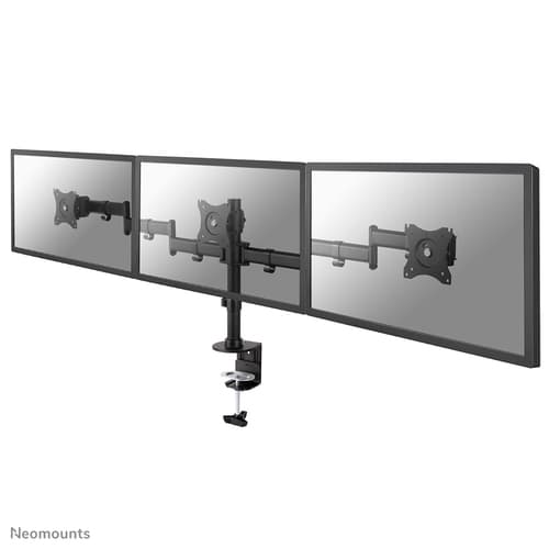 Neomounts NM-D135D3 - Mounting kit - full-motion - for 3 LCD displays - black - screen size: 10"-27" - clamp mountable, grommet, desk-mountable
