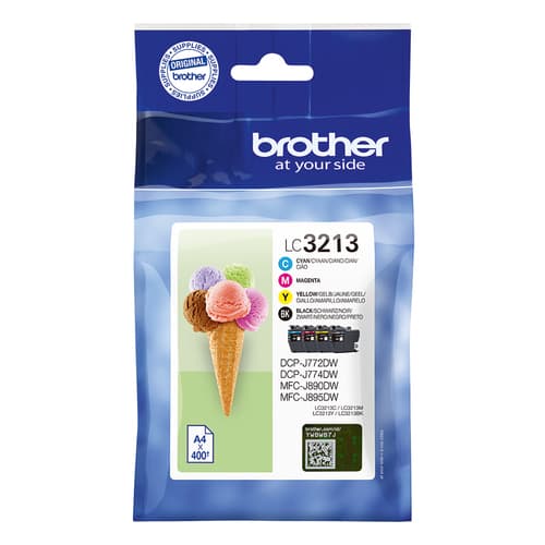 Brother LC3213 Value Pack - 4-pack - black, yellow, cyan, magenta - original - ink cartridge - for Brother DCP-J772DW, DCP-J774DW, MFC-J890DN, MFC-J890DW, MFC-J890DWN, MFC-J895DW