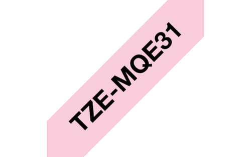 Brother TZe-MQE31 - Black on pastel pink - Roll (1.2 cm x 8 m) 1 cassette(s) laminated tape - for Brother PT-P950, P-Touch PT-D610, E310, P-Touch Cube PT-P300, P-Touch Cube Pro PT-P910