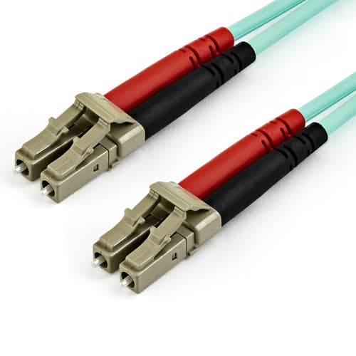 StarTech.com 15 m OM4 LC to LC Multimode Duplex Fiber Optic Patch Cable- Aqua - 50/125 - Fiber Optic Cable - 40/100Gb - LSZH (450FBLCLC15) - Patch cable - LC multi-mode (M) to LC multi-mode (M) - 15 m - fibre optic - duplex - 50 / 125 micron - OM4 - aqua