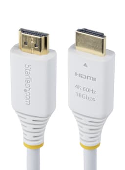 StarTech.com 10ft (3m) Premium Certified High Speed HDMI Cable, 4K60Hz - Premium High Speed - HDMI cable with Ethernet - HDMI male to HDMI male - 3 m - shielded - white - passive, 4K60Hz UHD support, 2K144Hz support, HDR10 support