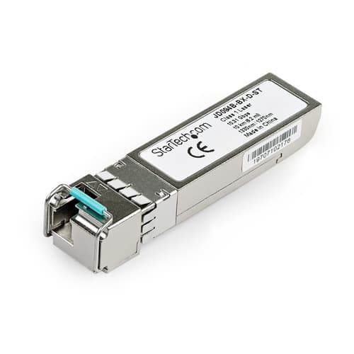 StarTech.com HPE JD094B-BX-D Compatible SFP+ Module, 10GBASE-BX, 10 Gigabit Ethernet Bi-Directional (BiDi) Fiber Single Strand SFP+, LC 10km, HPE 5900, 12500, 5500 Mini GBIC Transceiver - Lifetime Warranty (JD094B-BX-D-ST) - SFP+ transceiver module (equivalent to: HP JD094B-BX-D) - 10GbE - 10GBase-BX - LC single-mode - up to 10 km - 1270 nm / 1330 nm - for HP A5830AF, HPE 12504, 5120, 5500, 5810, 5900AF, 5920AF, FlexFabric 1.92, 11908, 12902