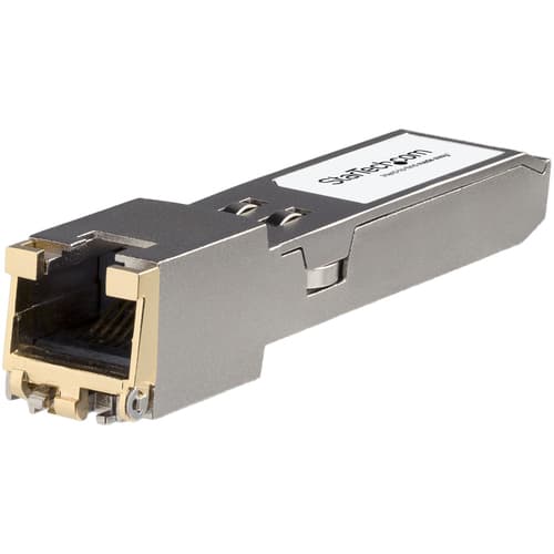 StarTech.com HPE JL563A Compatible SFP+ Module, 10GBASE-T, SFP to RJ45 Cat6/Cat5e, 10GE Gigabit Ethernet SFP+, RJ-45 (Copper) 30m, HPE 8320, 8325-48Y8, 10Gbps SFP+ Module Transceiver - Lifetime Warranty (JL563A-ST) - SFP+ transceiver module (equivalent to: HP JL563A) - 10GbE - 10GBase-T, 1000Base-T, 100Base-TX, 10Base-T - RJ-45 - up to 30 m - for HPE Aruba 8320, 8325-48Y8C, MACsec Advanced Module, CX 10000 Empty Chassis