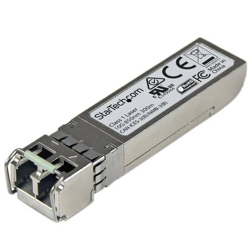 StarTech.com Juniper SFPP-10GE-SR Compatible SFP+ Module, 10GBASE-SR, 10GbE Multimode Fiber MMF Optic Transceiver, 10GE Gigabit Ethernet SFP+, LC Connector, 300m, 850nm, DDM, 10Gbps Module - Lifetime Warranty (SFPP10GESRST) - SFP+ transceiver module (equivalent to: Palo Alto Networks XBR-000182) - 10GbE - 10GBase-SR - LC multi-mode - up to 300 m - 850 nm