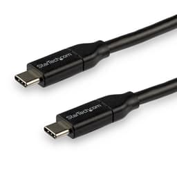 StarTech.com USB C To USB C Cable - 10 ft / 3m - USB-IF Certified - 5A PD - USB 2.0 - USB Type C Charging Cable - USB C Fast Charge Cable (USB2C5C3M) - USB cable - 24 pin USB-C (M) to 24 pin USB-C (M) - Thunderbolt 3 / USB 2.0 - 5 A - 3 m - black