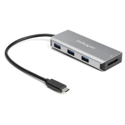 StarTech.com 3 Port 10Gbps USB C Hub with SD Card Reader, 3x USB-A & 1x SD Slot, Portable USB 3.1/3.2 Gen 2 Type C Adapter Hub, Laptop Hub, USB Bus Powered, Thunderbolt 3 Compatible - Windows/macOS/Linux (HB31C3ASDMB) - Hub - 1 x USB-C + 3 x USB 3.1 - desktop - for P/N: PEXUSB321C