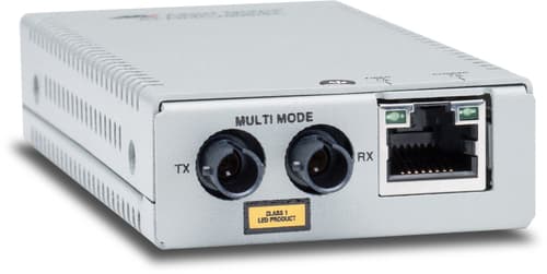 Allied Telesis AT MMC2000/ST - Fibre media converter - 1GbE - 1000Base-T, 100Base-TX, 10Base-T, 1000Base-SX - RJ-45 / ST multi-mode - up to 550 m - 850 nm - TAA Compliant