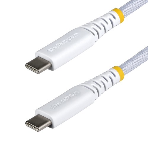 StarTech.com - USB cable - 24 pin USB-C (M) to 24 pin USB-C (M) - USB 2.0 - 3 A - USB Power Delivery (60W) - white — image 1