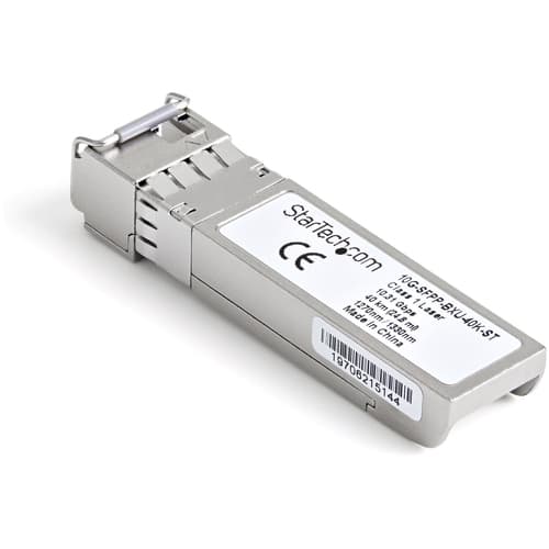 StarTech.com Brocade 10G-SFPP-BXU-40K Compatible SFP+ Module, 10GBASE-BX-U, 10 Gigabit Ethernet Bi-Directional (BiDi) Fiber Single Strand SFP+, LC 40km, Mini GBIC Transceiver SFP+ Module - Lifetime Warranty (10G-SFPP-BXU-40K-ST) - SFP+ transceiver module (equivalent to: Brocade 10G-SFPP-BXU-40K) - 10GbE - 10GBase-BX - LC single-mode - up to 40 km - 1270 nm / 1330 nm